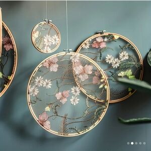 Floral Embroidered Wall Decor